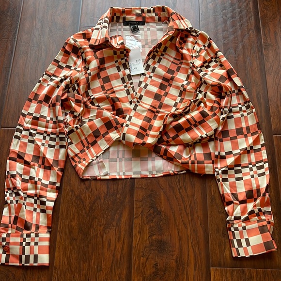 Forever 21 Tops - Forever 21 NWT Plaid Satin Blouse